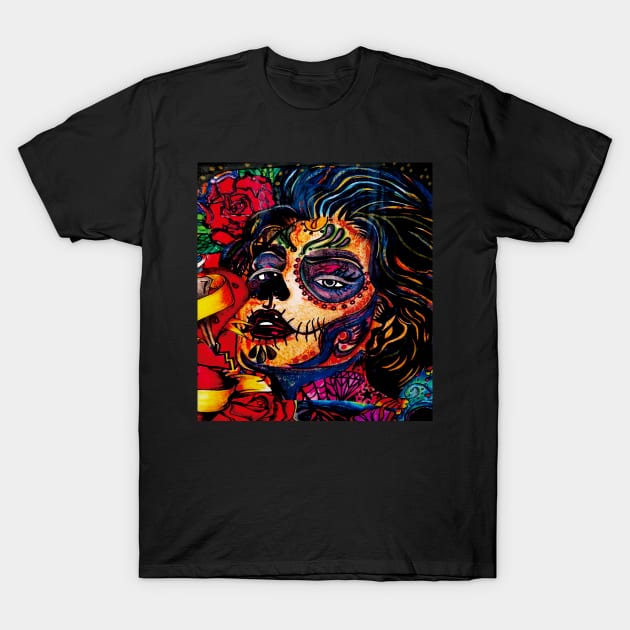 catrina orange T-Shirt by josefaqueenbean